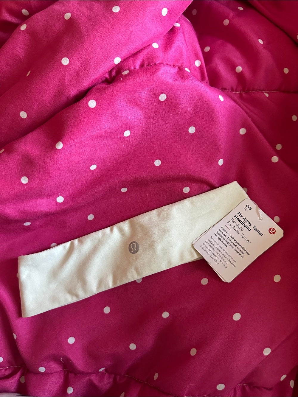 lululemon White Fly Away Tamer Headband